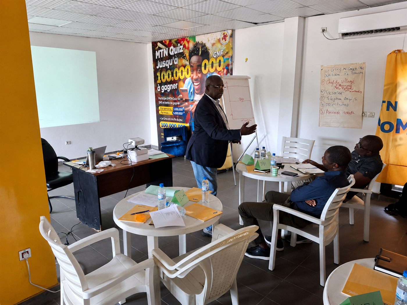Session de formation Areeba, échange avec les managers